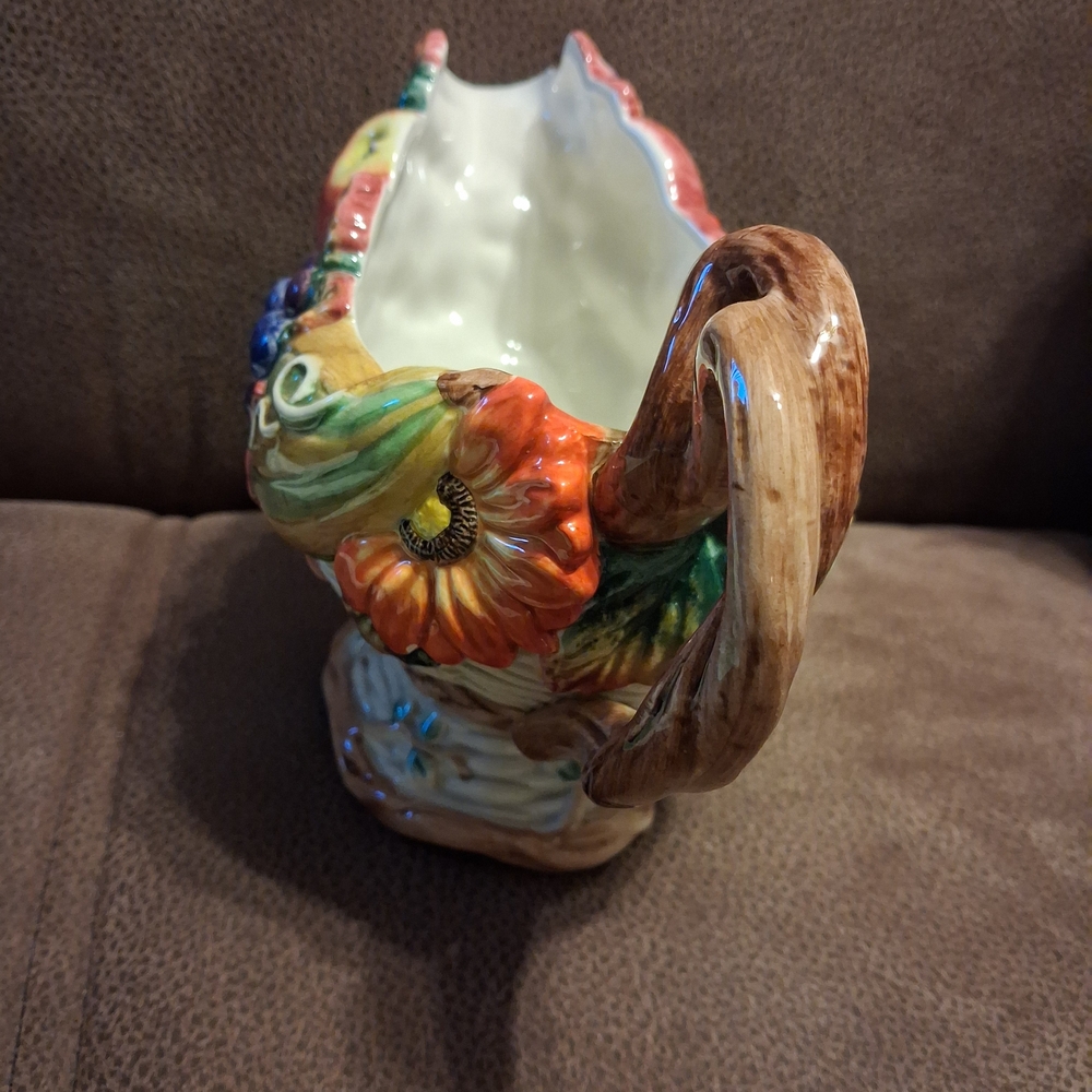 Colorful Ceramic Cornucopia Vase - Picture 3 of 13